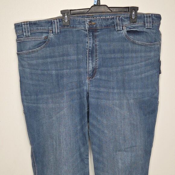 Duluth Trading Co. Mens 44X34 Med Wash Straight Leg Heavy Duty Work Blue 1 - Picture 2 of 9